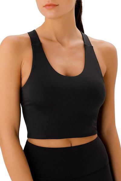 GHASSY CO. Women's Cross Back Detailed Yoga Exercise Fitness Sports Bra Crs001