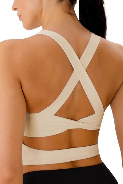 GHASSY CO. Women's Cross Back Detailed Yoga Exercise Fitness Sports Bra Crs001