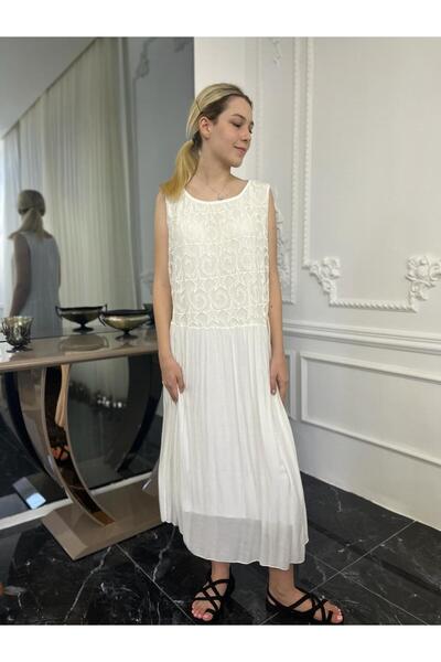 Bohemian Women's White Lace Long Dress