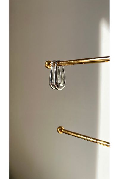 Ebru Atelier Hook Model Steel Earrings