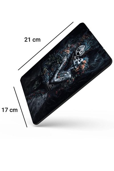SonicTouch لوحة ماوس سوداء غير قابلة للانزلاق لمشغل الألعاب Dark Skeleton Double مقاس 17 × 21 سم
