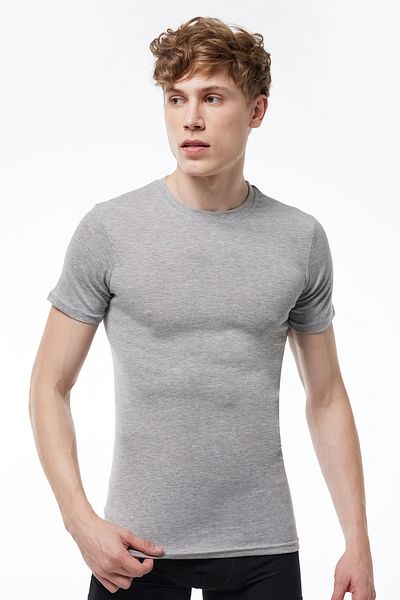 Malabadi Men's Grimelange 2-Pack 100% Cotton Round Collar Ribbed Undershirt 037