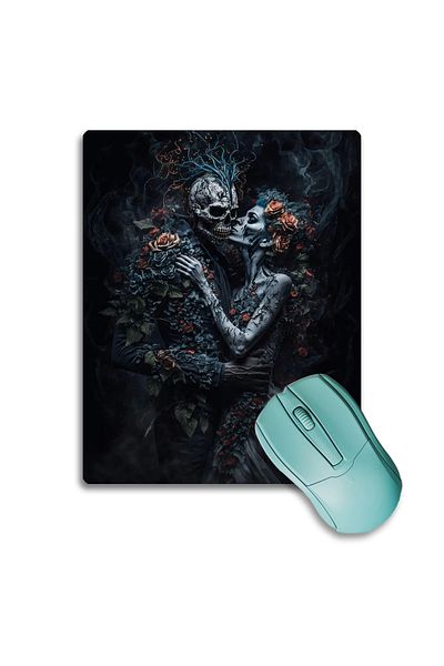 SonicTouch لوحة ماوس سوداء غير قابلة للانزلاق لمشغل الألعاب Dark Skeleton Double مقاس 17 × 21 سم