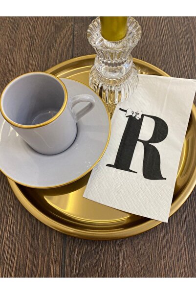 busrasdesign منديل عرض حرف R 16 قطعة