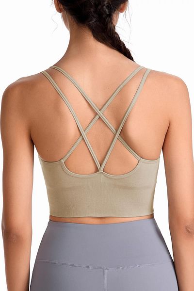GHASSY CO. Ghassy Co. Women's Cross Back Yoga Exercise Fitness Sports Bra CRS003