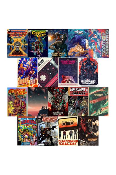 Ororabutik Σετ αφίσας Guardians Of The Galaxy - 18 τεμαχίων, Guardians Of The Galaxy, μέγεθος Α5