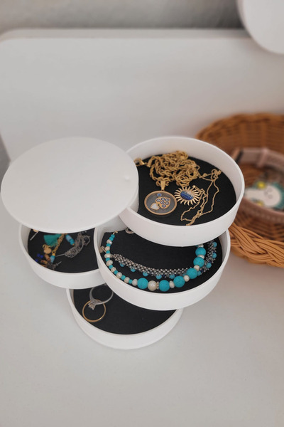 Rapt 4 Katlı Döner Takı Kutusu - Takı Organizeri