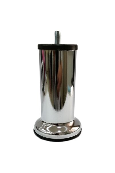 Geylani 4 Adet Baza Ayağı Metal Krom Ayak M8 İnce Vidalı 10 Cm