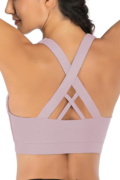 GHASSY CO. Ghassy Co. Women's Cross Back Detail Criss Cross Covered Yoga Exer...