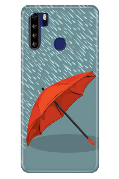 Reeder P13 Blue Max 6.49" Uyumlu Kılıf Desenli Baskılı Silikon Kırmızı Şemsiye