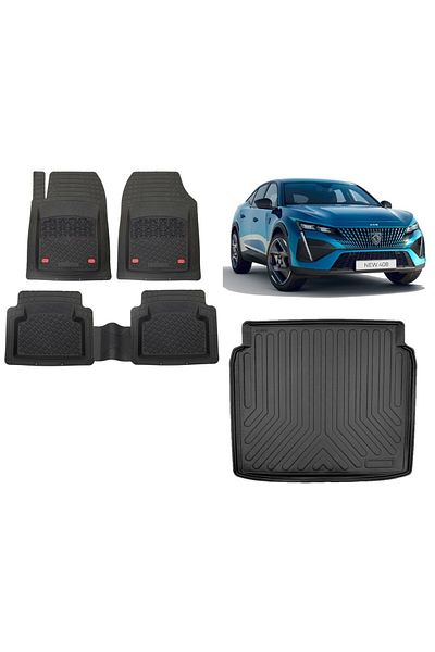 TEAMCAR Peugeot 408 2024 Model 3D Luggage Pool+Sapphire Black Color Mat with 3D Pool