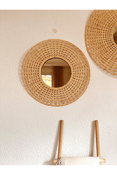 KaiHome Bambu / Rattan Dekoratif Ayna 55cm