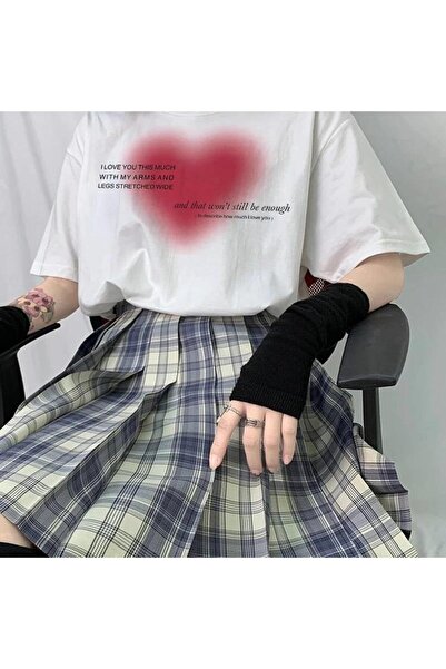 Touz Moda Λευκό μπλουζάκι Unisex Oversize - Aesthetic Heart Printed