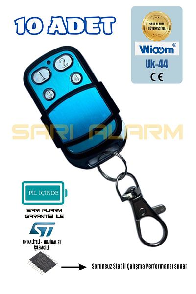 Sarı Alarm Universal Garage Shutter Barrier Parking Remote Control with St Processor 10 Pieces