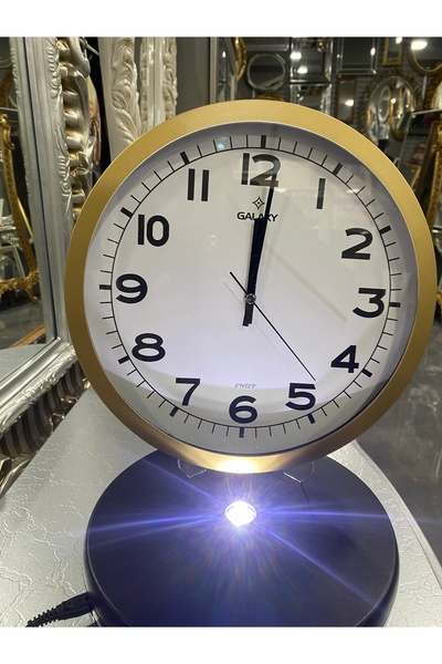 Aypaş - Galaxy Yuvarlak Gold Çerçeveli 30 cm Duvar Saati