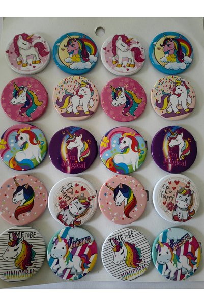Bluoksweet 5 adet Unicorn çanta dekoratif tarz baskı tasarım rozet