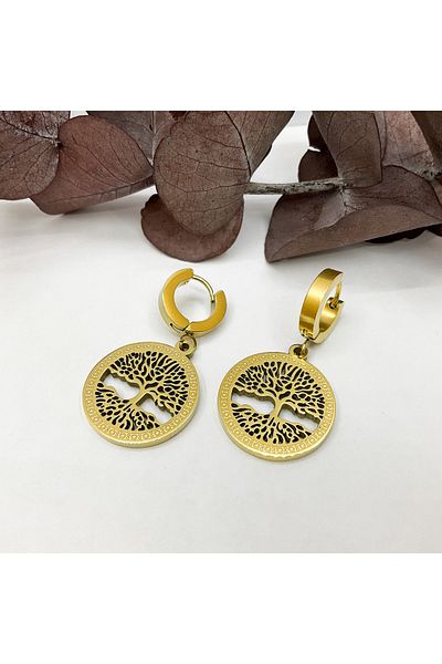 Bumu Design Tree of Life Steel Earrings