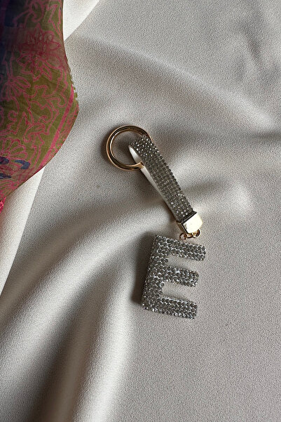 18K Gold Plated Trend Zircon Gemstone Letters Detailed Premium Keychain / Bag Ornament ( 5+5 CM)
