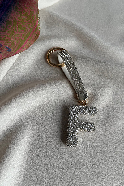 18K Gold Plated Trend Zircon Gemstone Letters Detailed Premium Keychain / Bag Ornament ( 5+5 CM)
