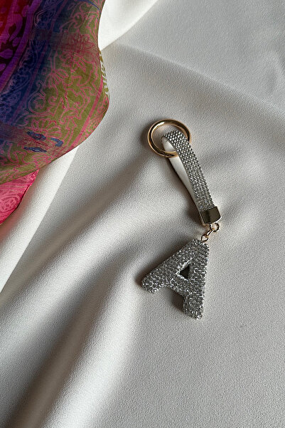18K Gold Plated Trend Zircon Gemstone Letters Detailed Premium Keychain / Bag Ornament ( 5+5 CM)