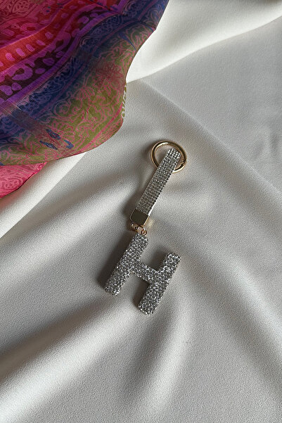 yucelique 18K Gold Kaplama Trend Zirkon Taşlı Harf Detaylı Premium Anahtarlık / Çanta Süsü ( 5+5 CM)