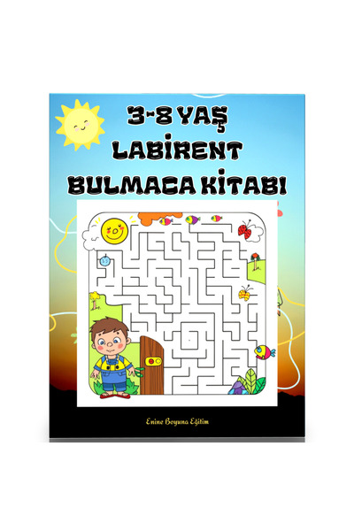 Enine Boyuna Eğitim 3-8 Years Old Maze Puzzle Book (Selected 40 Super Maze)