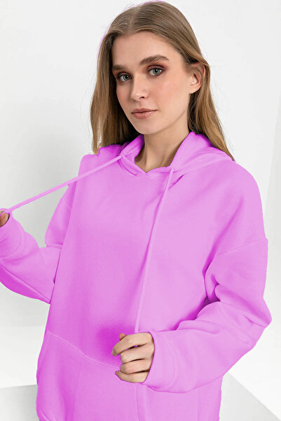 SALAS MODA Φούτερ με απλή κουκούλα καγκουρό με τσέπες