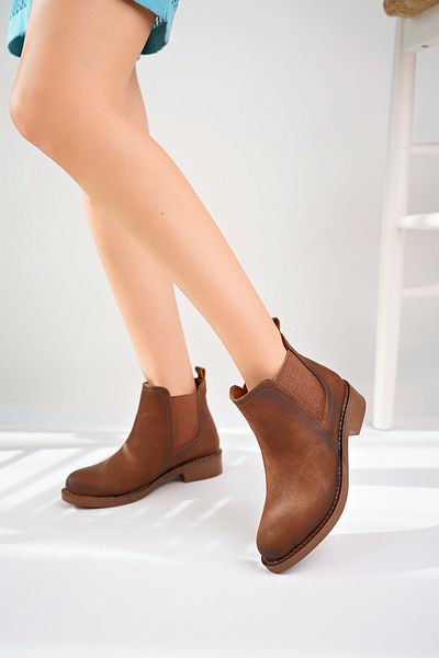 Nexs Γυναικείες μπότες με διπλό ελαστικό Tan Emerald Nubuck