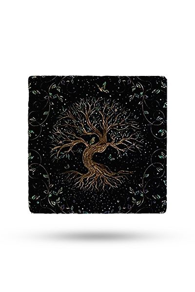 Begoloni Stone Decor Natural Stone Trivet 15x15cm Tree of Life Printed Stone Trivet 295