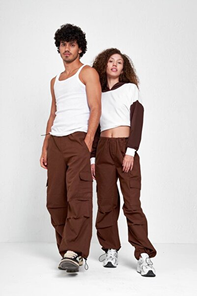 DENİKK Y2k Баги унисекс панталони с парашутни джобове