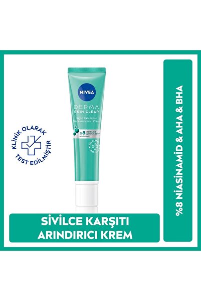 NIVEA Derma Skin Clear Night Exfoliator Gece Arındırıcı Krem 40 ml