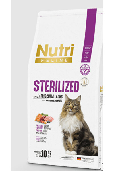 Nutri Feline Kısır Kediler İçin Somon Etli 10kg Kedi Maması