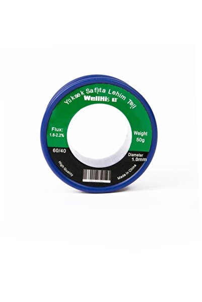 Wellhise Lehim Teli 1.0mm 50GR 60/40 Fluxlu Lehim Teli