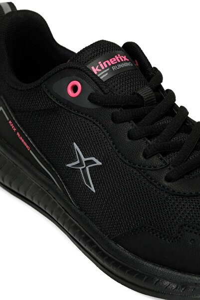 Kinetix Nancy TX Anatomical Polyurethane Light Sole Tied Sports Shoes Black Gray