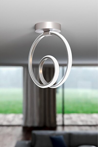 Elektroyou Orjin Gri Tekli Plafonyer Led Beyaz Ultra Ledli Salon Mutfak Oda Hol Ledli Avize