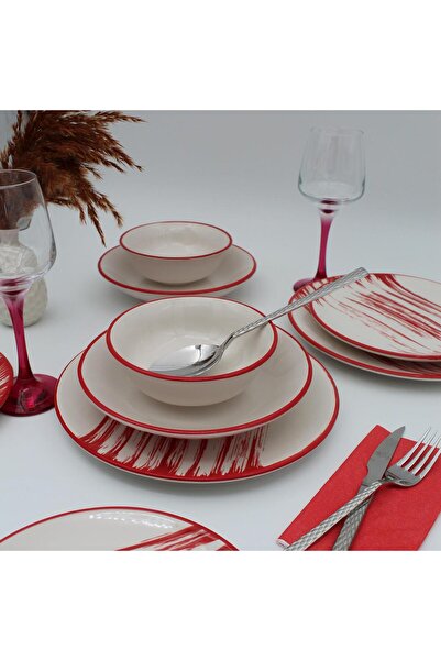 Arna Porselen Carmen 24 Parça 6 Kişilik Yemek Takımı Desenli