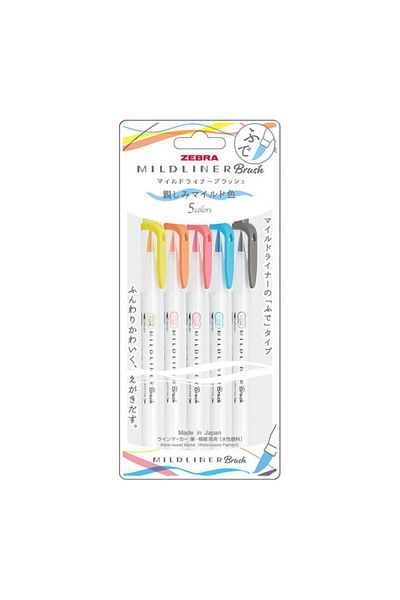 Zebra Mildliner Brush Pen Double Ended Highlighter N-5C-N