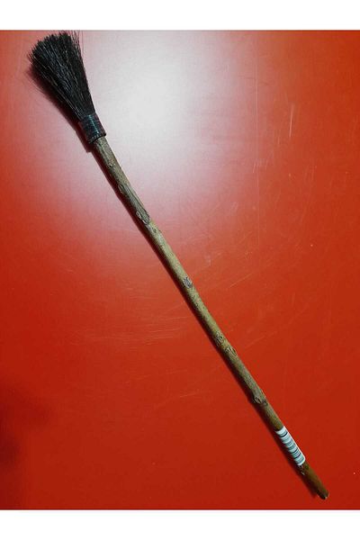 gebzeli فرشاة توزيع رخامية تقليدية (من فرع شعر الحصان الوردي) حجم كبير 33 سم