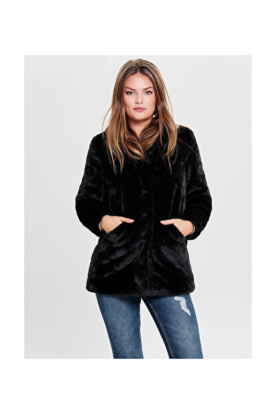 ONLY Kadın Kaban Siyah Onlvıda Faux Fur Coat Otw 15164600