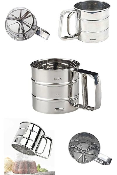 LUCKYHOMES Paslanmaz Çelik Metal Un Ve Şeker Eleği 250 Gr - Pratik ve Dayanıklı Şık