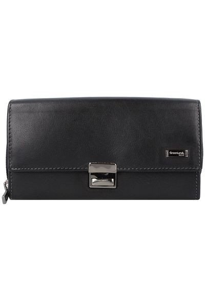 Greenland Nature Black Nappa waiter wallet purse RFID leather 18 cm