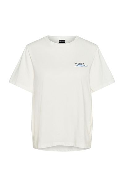 PIECES PCMILKA SS EMB TEE PA