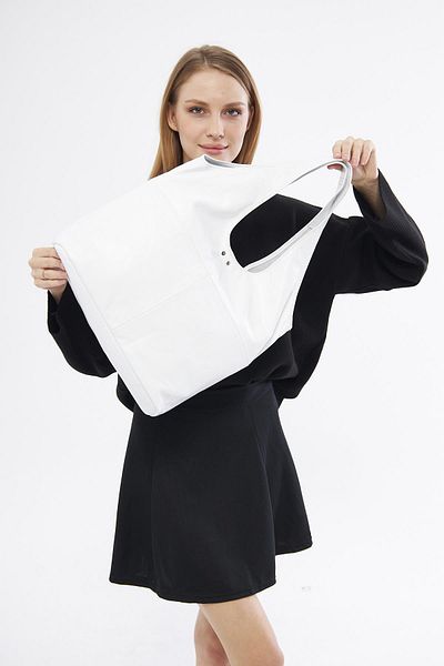 DERİNSS Derinss Dkb078 Genuine Leather White Women's Hand and Shoulder Bag