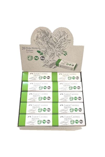 Faber Castell 20-пакет - Екологична гума за изтриване, голям размер, не съдържа PVC