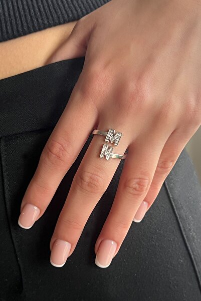 Lieza 925 Ayar Gümüş Iki Harfli Sarılan Harfler Yüzük