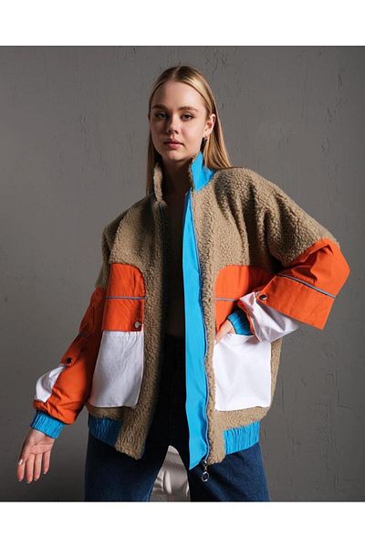S&A Collectionn Jachetă de pluș oversize, unisex, cu buzunar mare