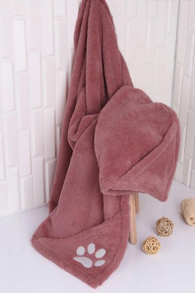 Baveno Embroidered Dried Rose - Drying Towel with Pet Cat Pocket
