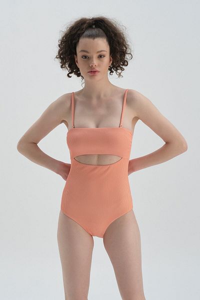 Dagi Covered Strapless Salmon Swimsuit