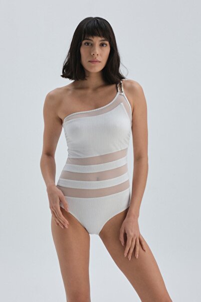 Dagi Beyaz Tek Omuz Mayo