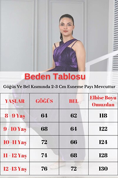 Jannock Cocuk Uzun  Elbisesi9 Yaş-10 Yaş-11 Yaş-12 Yaş-13 Yaş